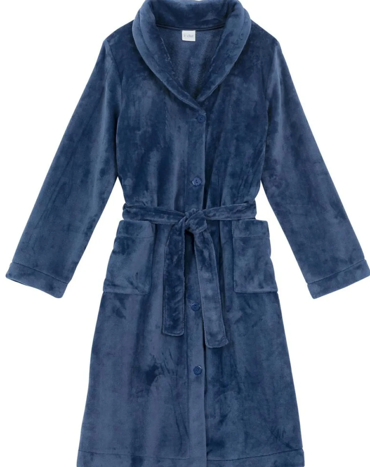 Robe de chambre en peluche flanelle Essentiel prusse-Le Chat Online