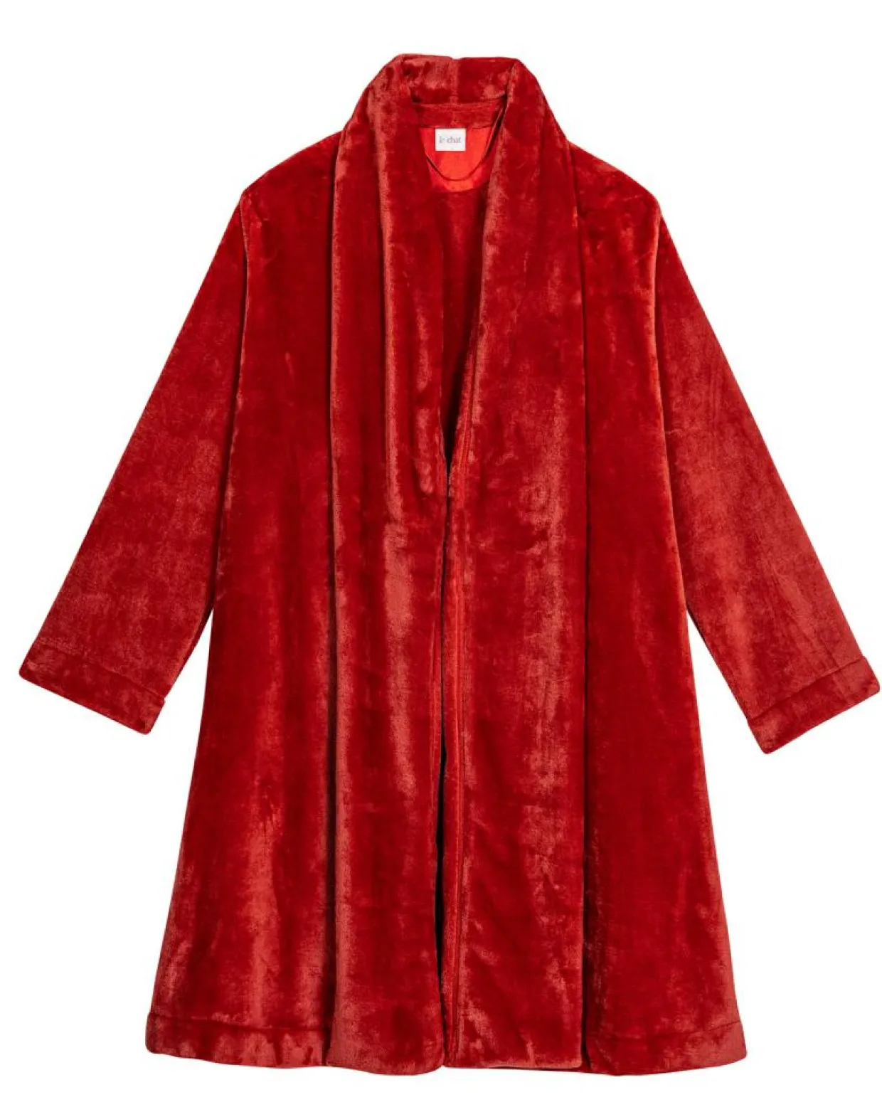 Femme Le Chat Lingerie, Nuit^Robe de chambre en peluche flanelle Essentiel tomette