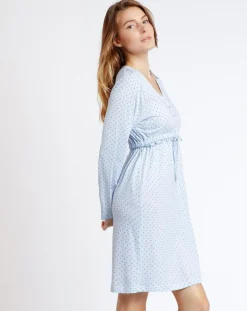 Robe de nuit Stripes & Dots bleu ciel-Mr Wonderful Best