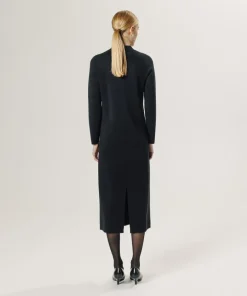 Femme Rodier Robes^Robe droite Johanna en laine col montant noir