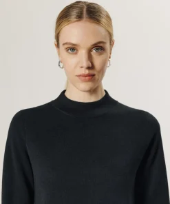 Femme Rodier Robes^Robe droite Johanna en laine col montant noir