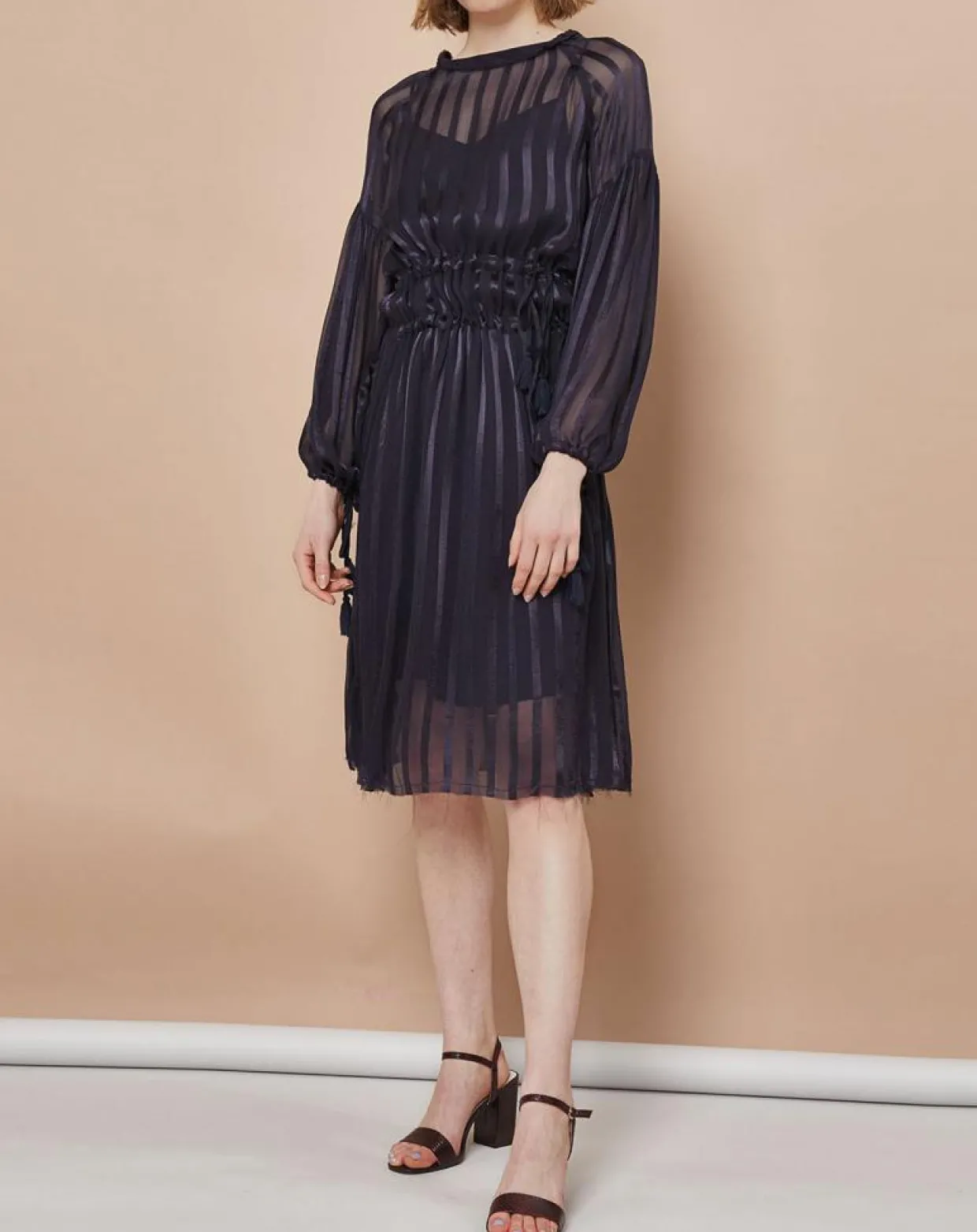 Femme Mare di Latte Robes^Robe Elise zébre encre