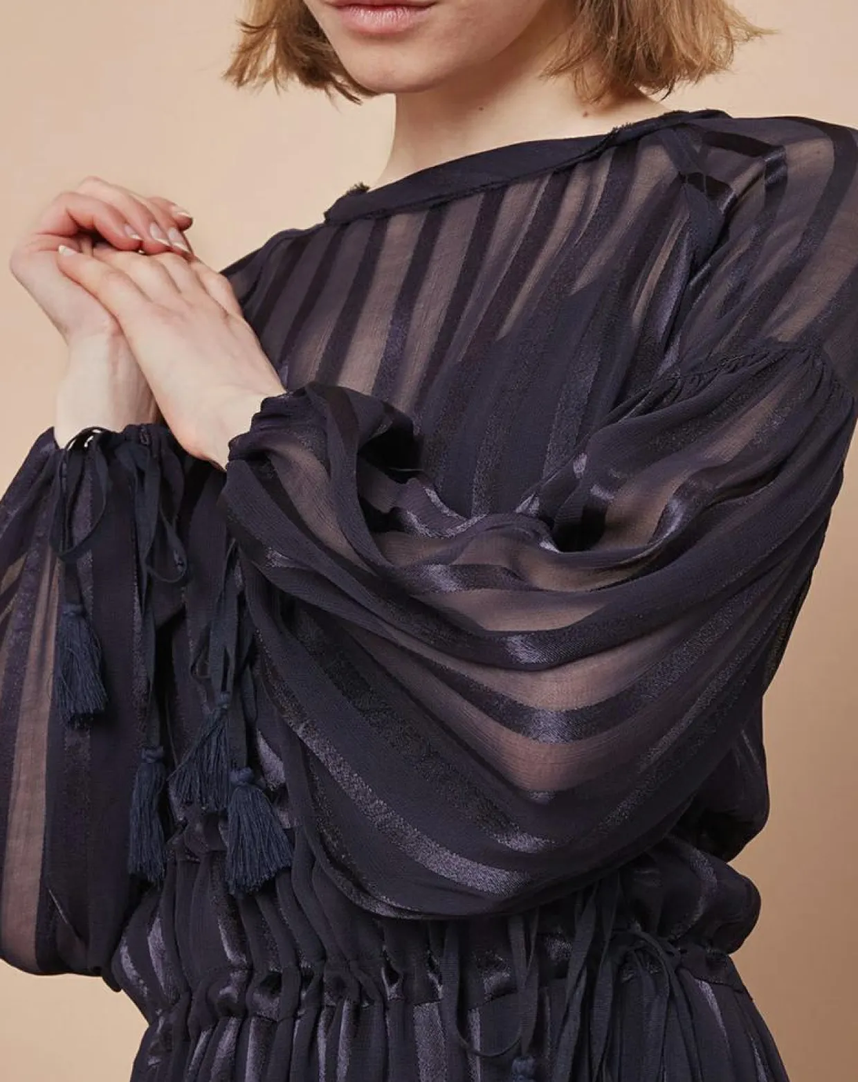 Femme Mare di Latte Robes^Robe Elise zébre encre