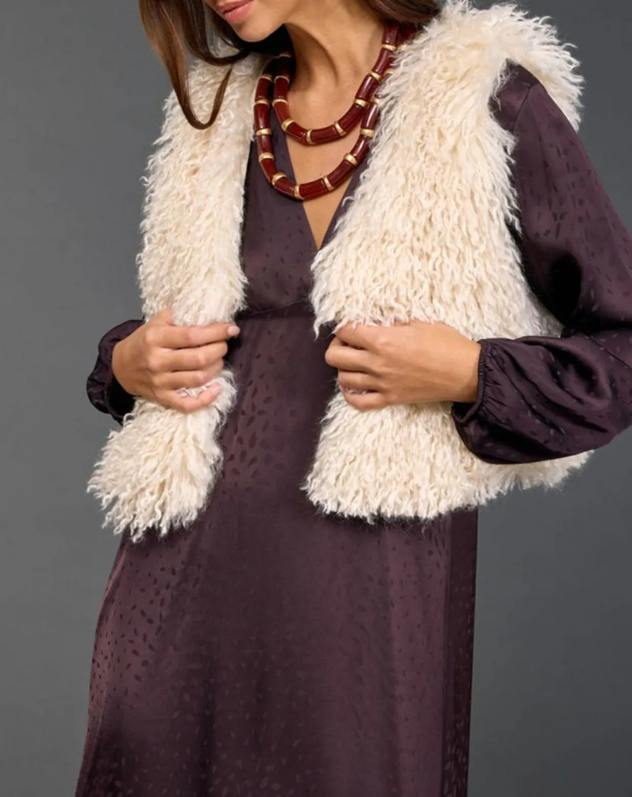 Robe Eliza raisin-Lauren Vidal Sale