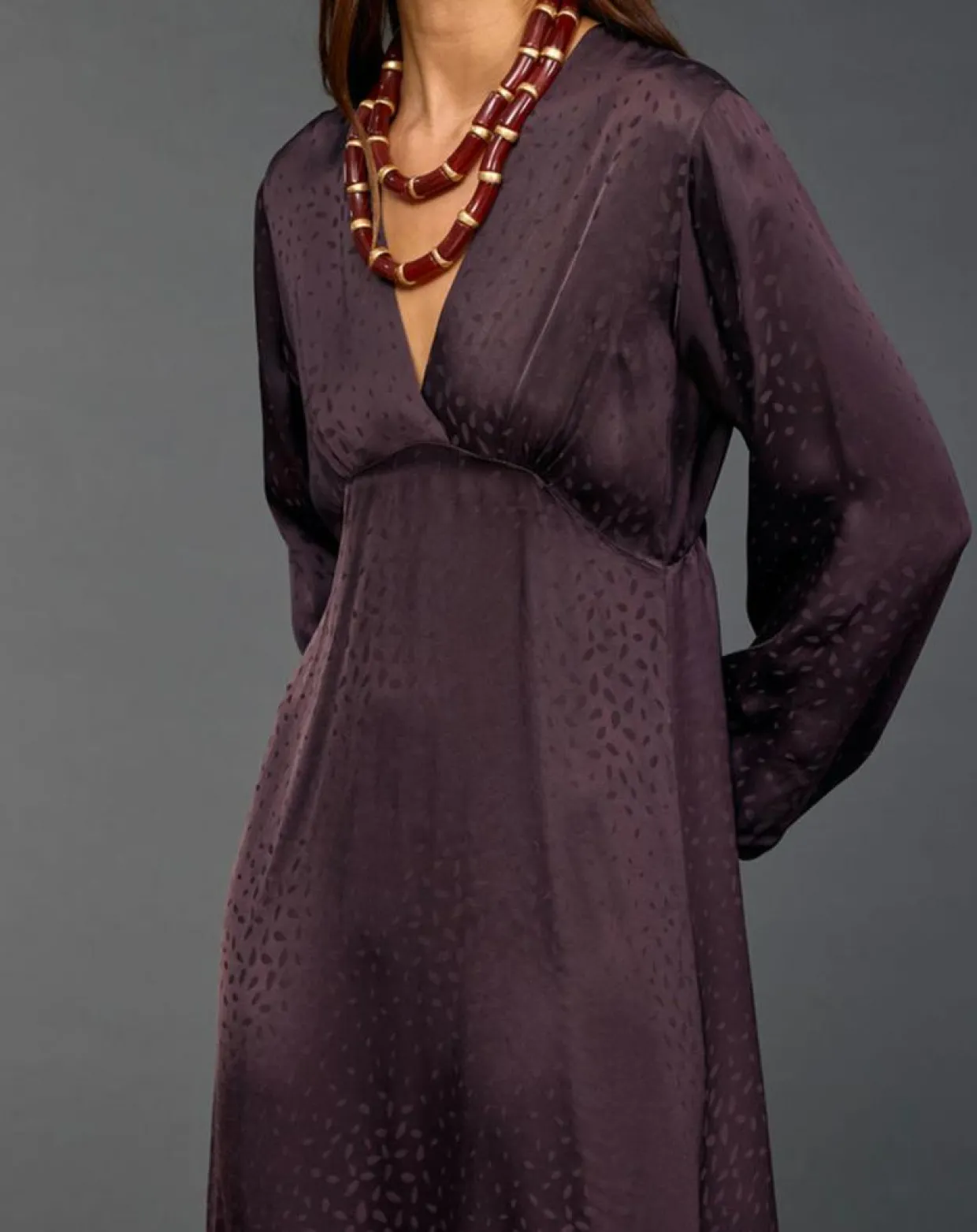 Robe Eliza raisin-Lauren Vidal Sale