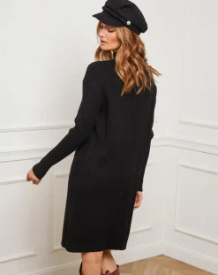 Robe Emma noire-Fleur de cachemire
