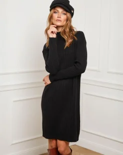 Robe Emma noire-Fleur de cachemire