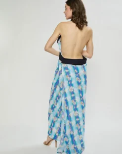 Robe en Crepon Wrap imprimée bleue-Nina ricci Hot