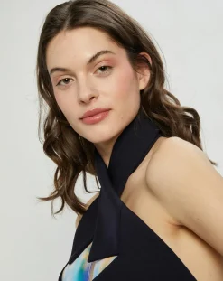 Robe en Crepon Wrap imprimée bleue-Nina ricci Hot