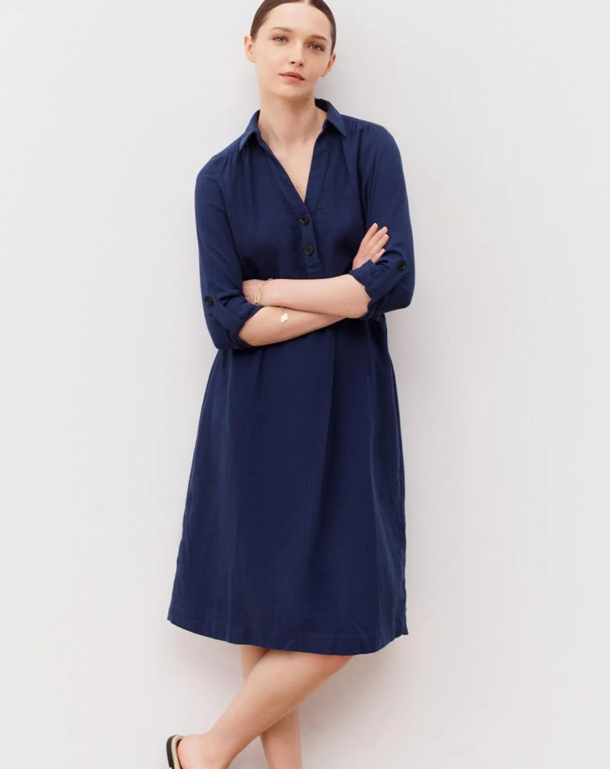 Femme Caroll Robes^Robe en Gaze de Coton Betina indigo