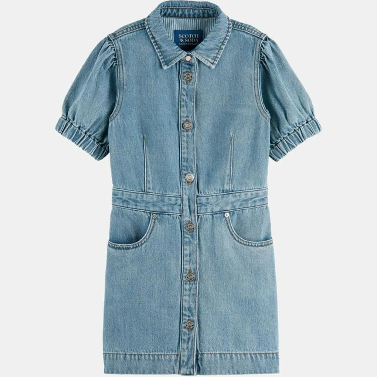 Enfant Scotch & Soda Fille^Robe en Jean courte en Toile de coton mélangé bleue