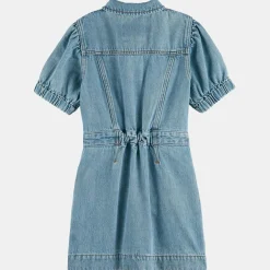 Enfant Scotch & Soda Fille^Robe en Jean courte en Toile de coton mélangé bleue