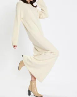 Robe en Laine mélangée maxi longue écru-Marc O'Polo Clearance