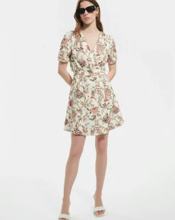 Robe en Lin mélangé Russelina imprimée-Zapa