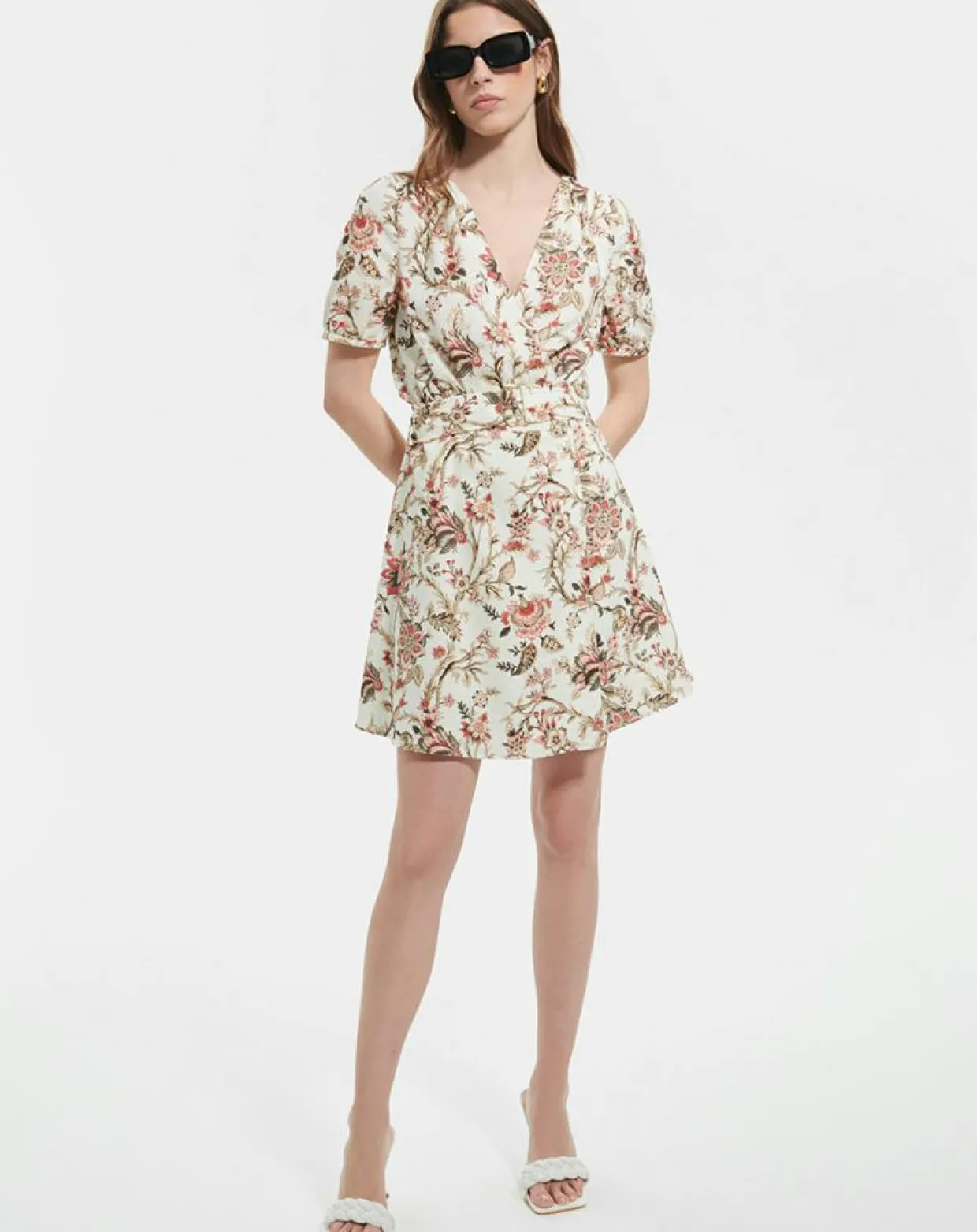 Robe en Lin mélangé Russelina imprimée-Zapa