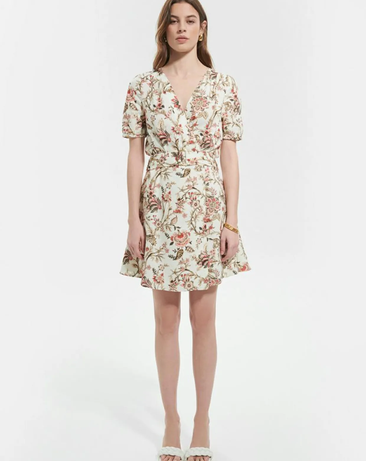Robe en Lin mélangé Russelina imprimée-Zapa