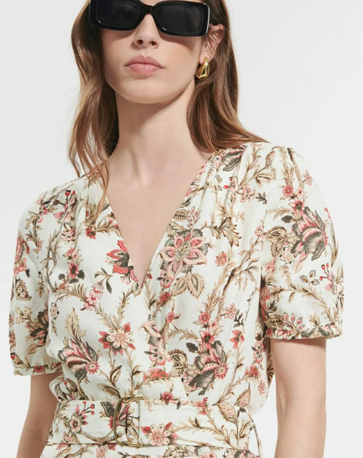 Robe en Lin mélangé Russelina imprimée-Zapa