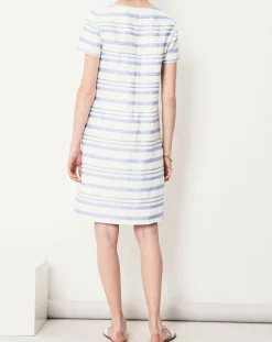 Robe en Lin mélangé Nina blanc/lavande-Paule Ka Clearance