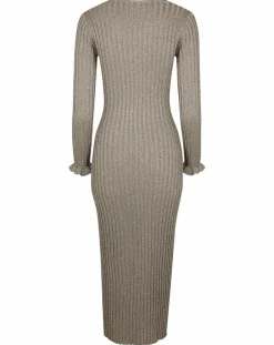 Robe en maille Côte Lurex argentée-Manoush Best