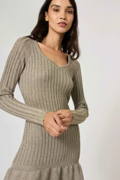 Robe en maille Starlette argentée-Manoush Clearance