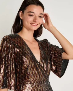 Femme See u Soon Robes^Robe en sequins Louisa café