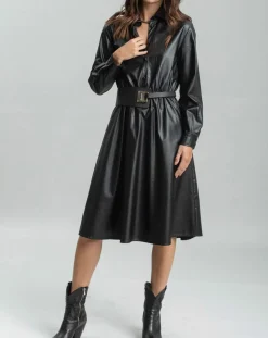 Robe en simili Ivana noire-Lauren Vidal New