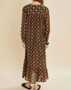 Robe en Soie mélangée Marcia bordeaux-Chloé Stora Discount