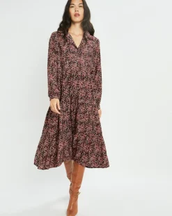 Femme Lauren Vidal Robes^Robe en Soie mélangée Soan imprimée étoile rouge/noir