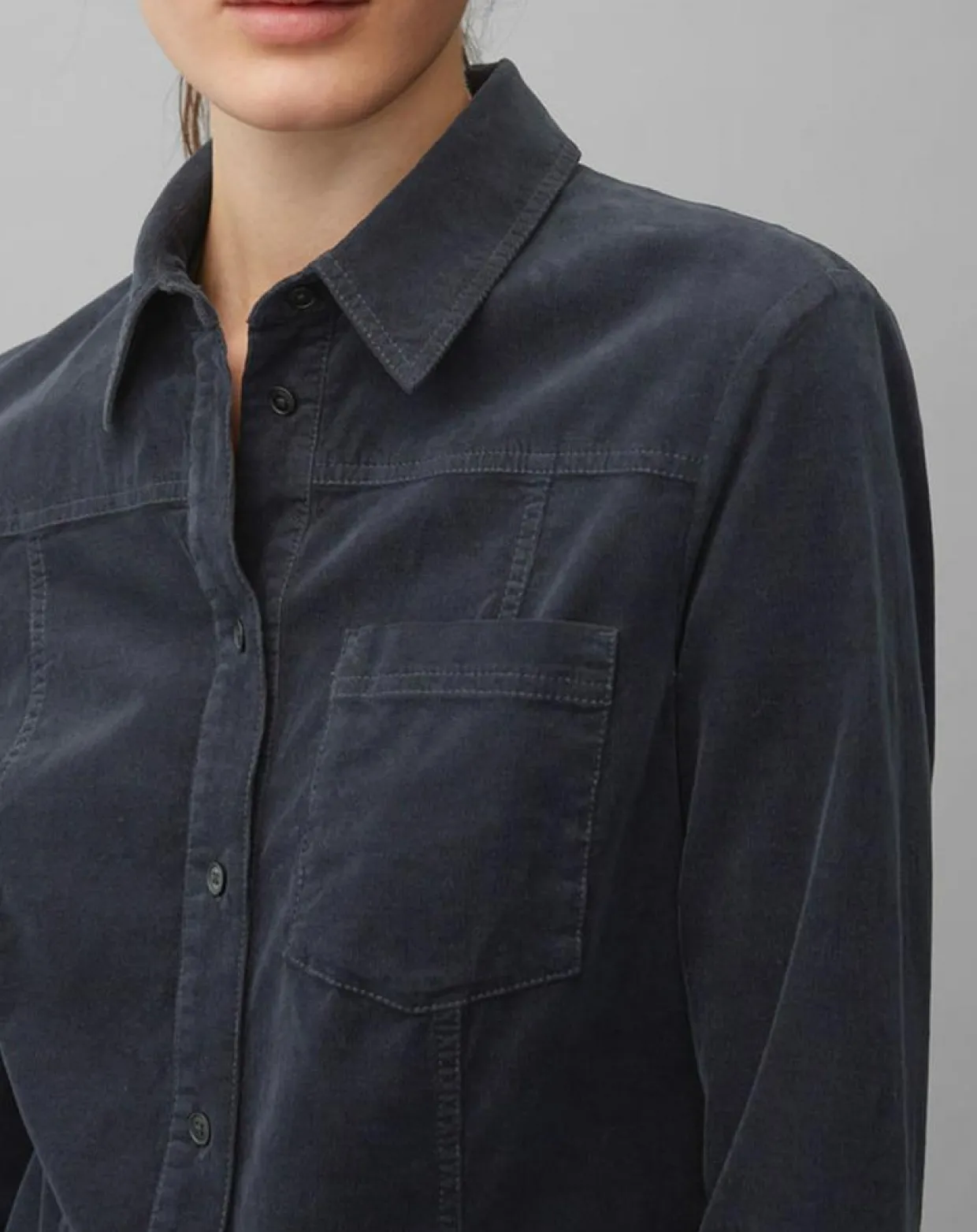 Robe en Velours côtelé bleu marine-Marc O'Polo Best