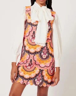 Robe en Velours côtelé Fall imprimée rose/multicolore-Manoush Hot