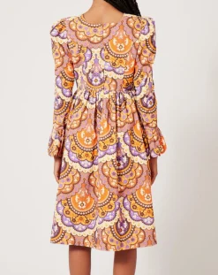 Femme Manoush Robes^Robe en Velours côtelé Fall imprimée violet/multicolore