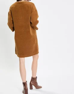 Femme Marc O'Polo Robes^Robe en Velours côtelé zip poche marron