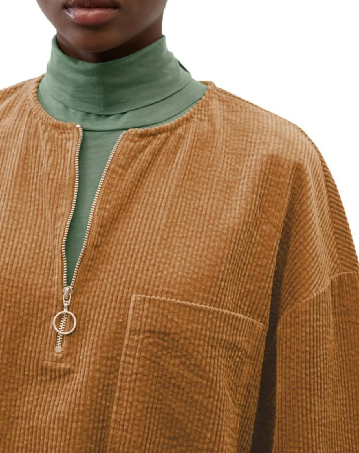 Femme Marc O'Polo Robes^Robe en Velours côtelé zip poche marron