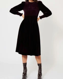 Robe en Velours satiné Princesse cerise noire-Manoush Clearance