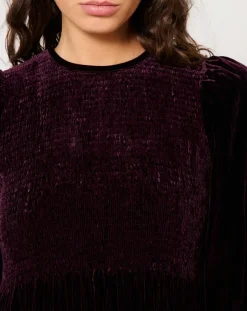 Robe en Velours satiné Princesse cerise noire-Manoush Clearance