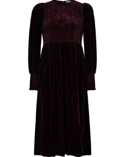 Robe en Velours satiné Princesse cerise noire-Manoush Clearance