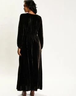 Femme Lauren Vidal Robes^Robe en Velours Solo café