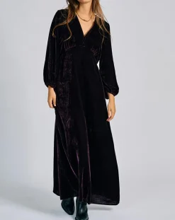 Femme Lauren Vidal Robes^Robe en Velours Solo violette