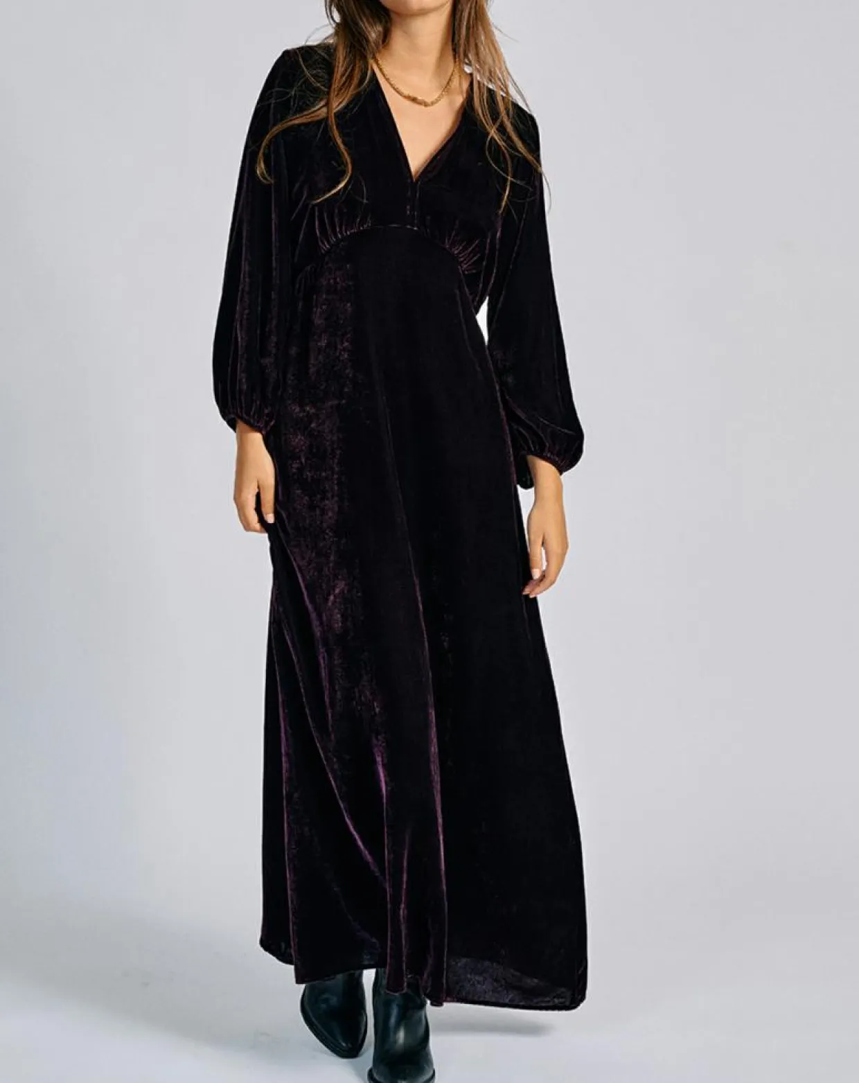 Femme Lauren Vidal Robes^Robe en Velours Solo violette