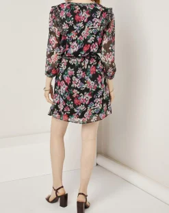Femme See u Soon Robes^Robe en voile Los Angeles imprimée noir/multicolore