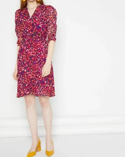 Femme La Petite Etoile Robes^Robe en voile Yana léopard rose/violet