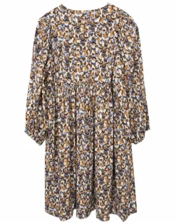 Robe Esmée satinée imprimée beige/bleu-See u Soon Sale