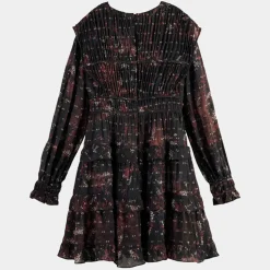 Femme Scotch & Soda Robes^Robe Evasée Lurex col V noir/rose
