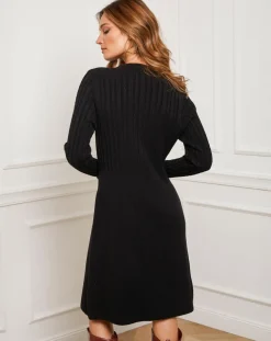 Femme Fleur de cachemire Robes^Robe Eve noire