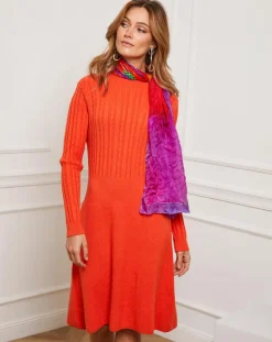 Femme Fleur de cachemire Robes^Robe Eve orange