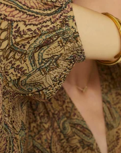 Femme Swildens Robes^Robe Ezia imprimée beige