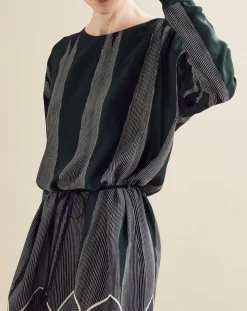 Femme Chloé Stora Robes^Robe fluide Naima imprimée verte