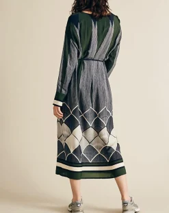 Femme Chloé Stora Robes^Robe fluide Naima imprimée verte