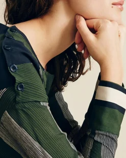 Femme Chloé Stora Robes^Robe fluide Naima imprimée verte