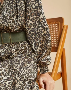 Robe fluide Store imprimée wild beige/noir-Lauren Vidal